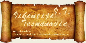 Vikentije Tešmanović vizit kartica